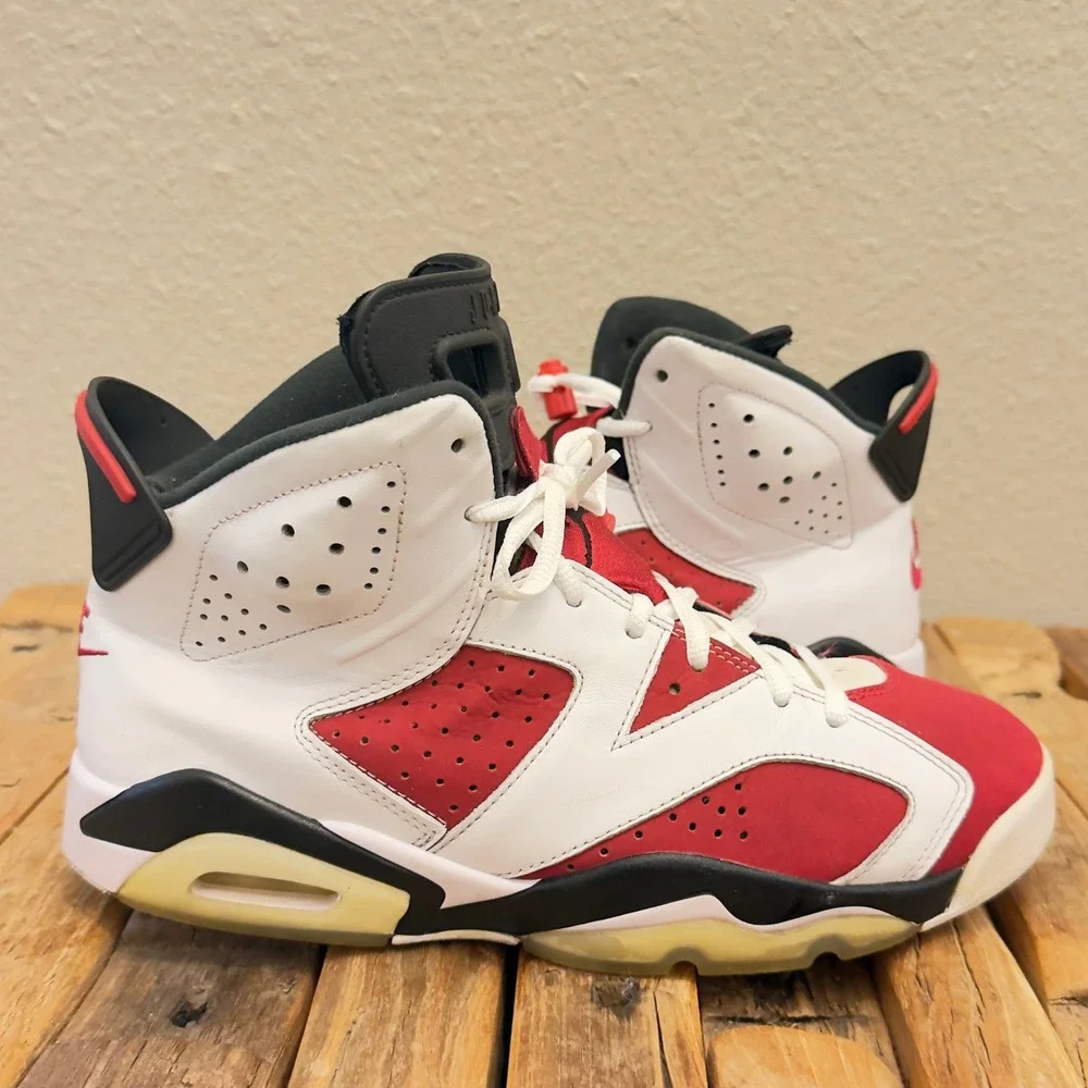 Air Jordan 6 Retro Carmine Red White Black Mens Basketball Shoes CT8529-106